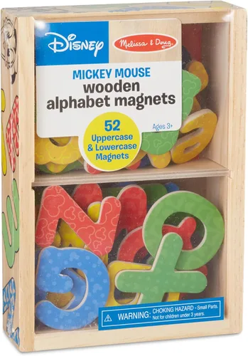 Vista 6 de Melissa & Doug – Disney Mickey y amigos de Madera Alfabeto Imanes – 52 mayúsculas y minúsculas letras