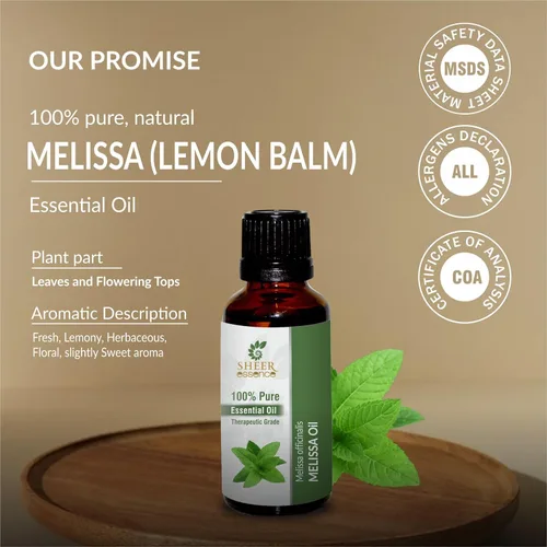 Vista 3 de Aceite esencial de melisa (melissa officinalis) 100% puro, natural, sin diluir, sin cortar, grado terapéutico, aceite de grado terapéutico, 0.16