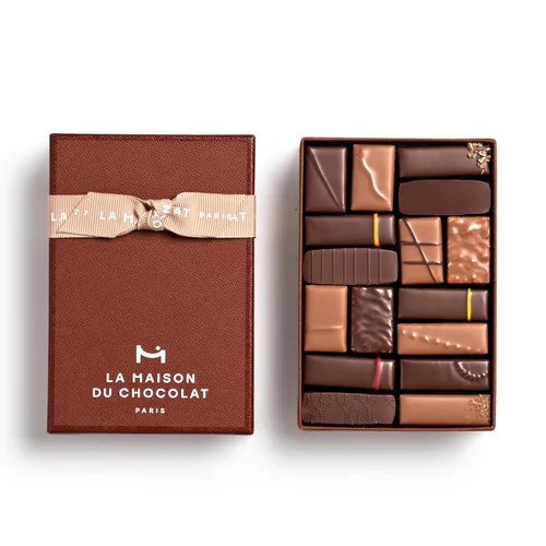 Vista 11 de LA MAISON DU CHOCOLAT Coffret Maison - Caja de regalo de chocolate francés oscuro gourmet (24 piezas)