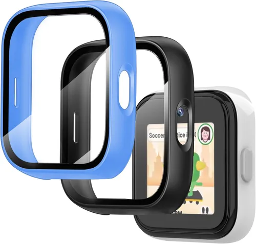 Vista 8 de Paquete de 2 fundas compatibles con T-Mobile SyncUp Kids Watch, carcasa rígida de policarbonato con vidrio templado para accesorios de reloj SyncUp