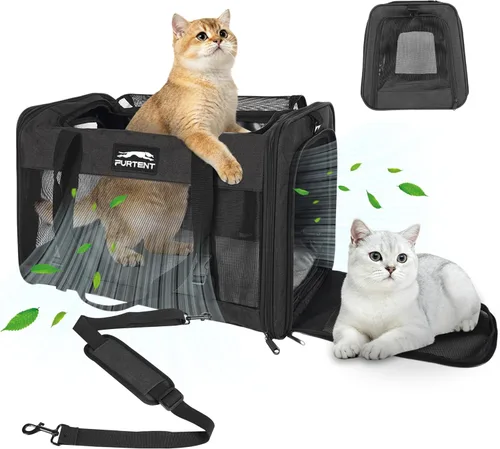 Transportador de gatos para perros pequeños, medianos y grandes, transportador de gatos de lados suaves, transportador de viaje para mascotas, bolsa