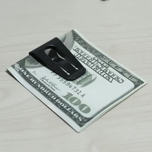 Vista 3 de CKLT Clip creativo de metal para dinero, billetera práctica para tarjetas de crédito, cartera minimalista con bolsillo frontal, regalo ideal