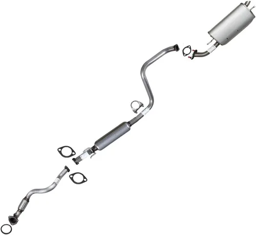Northeastern Exhaust Kit de sistema de escape de tubo delantero, resonador y silenciador de acero inoxidable compatible con Chevrolet Aveo5