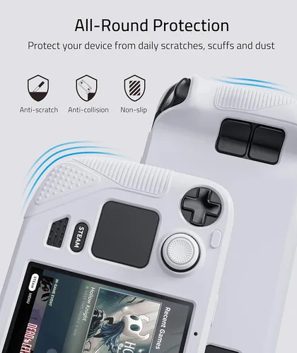 Vista 2 de Syntech Funda protectora compatible con consola de accesorios de Steam Deck, protección completa con agarres antideslizantes para el pulgar