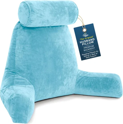 Vista 31 de Almohada Husband Light Grey, Almohada Original de Lectura en Silla de Descanso, Almohada Grande de Espuma de Memoria Triturada para Salón, Respaldo