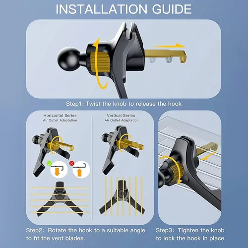 Vista 2 de Regular Car Phone Holder Shaking Ball Vent Clip Phone Holder Suitable for Men and Women Air Vent Clip Suitable for Car Holders