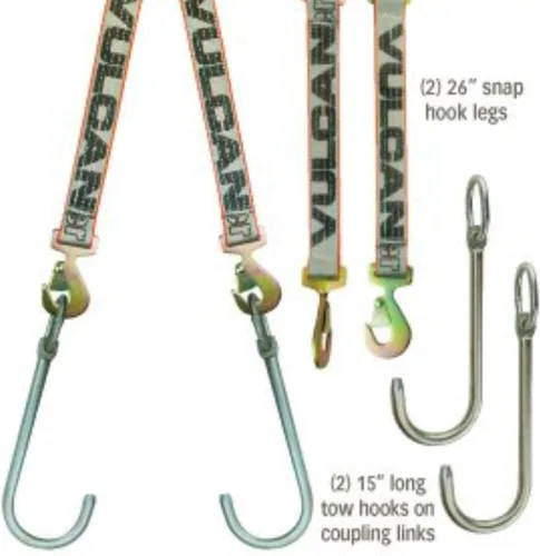 Vista 6 de VULCAN Gancho de remolque corto de 8 pulgadas en el enlace de acoplamiento - Par