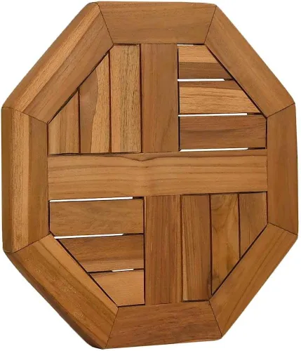 Vista 8 de vidaXL Table Top 15.7"x15.7"x1" Octagonal Solid Wood Teak