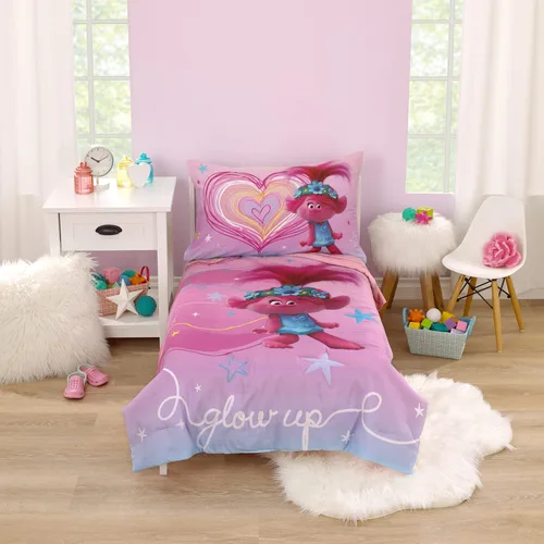Vista 11 de NoJo Universal Jurassic World Explorers Welcome to Jurassic World, Juego de ropa de cama infantil de 4 piezas con diseño de dinosaurio verde, azul