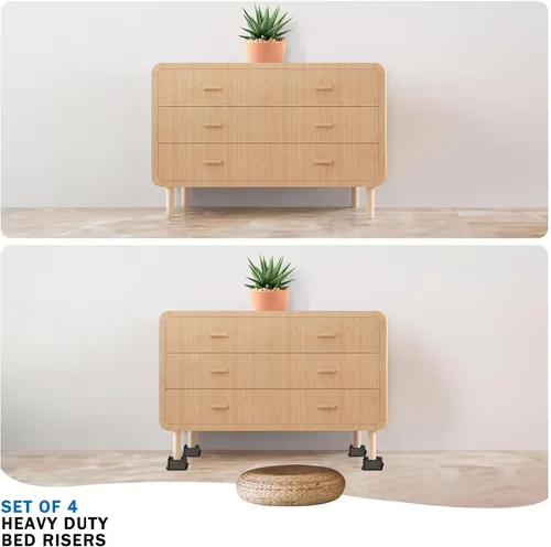 Vista 5 de ANNKUT Elevadores de cama de 1 pulgada resistentes, elevadores de muebles para cama, escritorio, mesa, sofá, sofá, elevadores de cama de gran