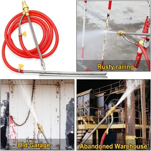 Vista 7 de Pressure Washer Sandblasting Kit, 5000 PSI Wet Sandblaster Attachment, Power Washer Sandblasting with Replacement Ceramics Nozzle, 1/4 Inch Quick