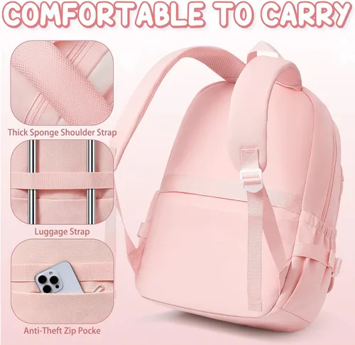 Vista 7 de Fimibuke Mochilas infantiles para niñas, juego de 4 bolsas para libros para Verde menta