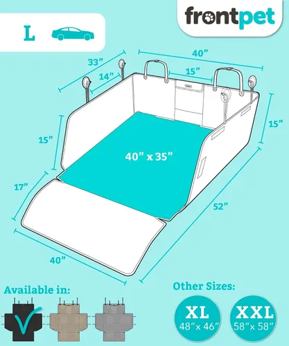 Vista 6 de FrontPet - Funda acolchada para perro, para la zona de carga de SUV, ajuste universal, para cualquier mascota. La funda duradera cubre y protege tu