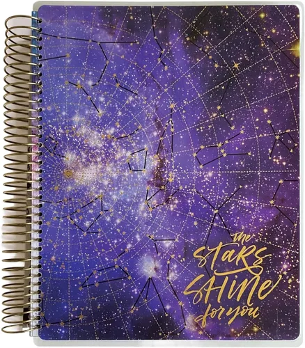 Vista 8 de Paper House Productions Planificador de 12 meses sin fecha de 9.5 pulgadas con calcomanías de bandera de mes y evento, celestial