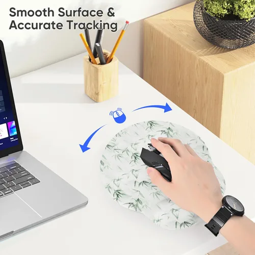 Vista 4 de RICHEN - Tapete ergonómico para mouse con soporte de muñeca, base de goma antideslizante para computadora, portátil y Mac, reposabrazos ligero