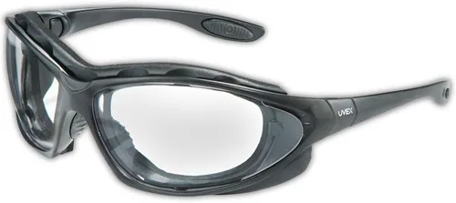 Honeywell Uvex S0600X - Gafas de seguridad sísmica, marco negro, lente antivaho Uvextra transparente y diadema
