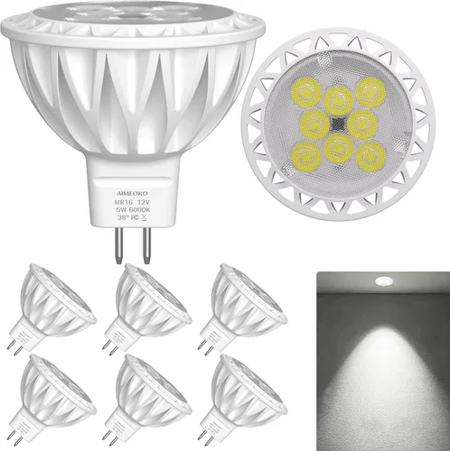 Vista 14 de Bombillas LED MR16 de 3 W (equivalente a halógeno de 35 W), base GU5.3 de 2700 K, foco de 12 V, 300 lm, para iluminación de riel empotrada