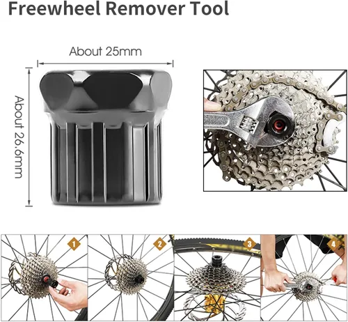 Vista 5 de Kit de herramientas de reparación de bicicletas de montaña multifunción Kit de herramientas de reparación de bicicletas de montaña 3 en 1 removedor
