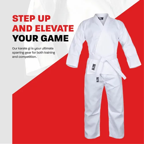 Vista 2 de Hawk Sports Uniforme de karate para niños y adultos, uniforme ligero de karate gi de artes marciales con cinturón