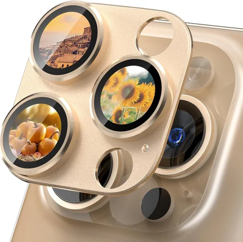 Vista 16 de CloudValley Protector de lente de cámara para iPhone 14 Pro/iPhone 14 Pro Max, vidrio templado 9H metal aluminio [diseño todo en 1], compatible