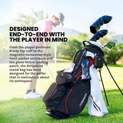 Vista 6 de Bolsa de golf con soporte con hub para imanes - 4 divisiones de longitud completa Bolsa de palos de golf - Correas duales ajustables y giratorias