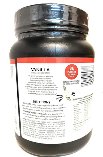 Vista 4 de Elevation Millville - Proteína en polvo de vainilla de 32 onzas, paquete de 1