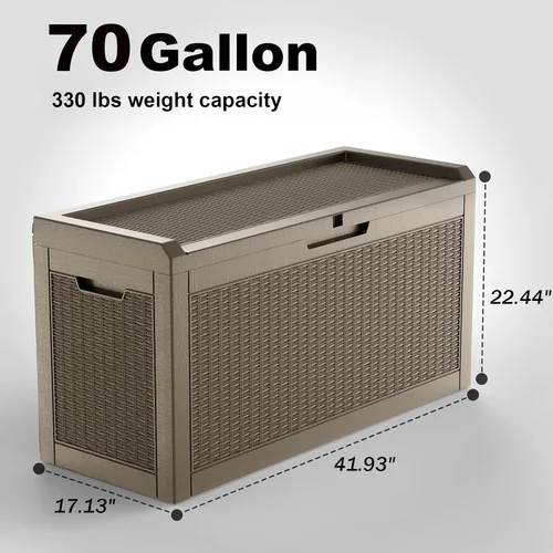 Vista 122 de DRATO Cajas de terraza, caja de almacenamiento al aire libre de 30 galones para cojín de patio, herramientas de jardín, impermeable y resistente a