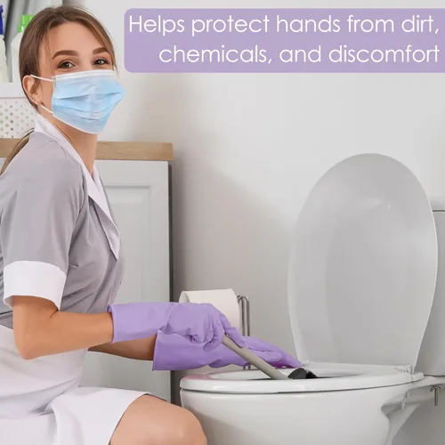 Vista 5 de 12 pares de guantes de limpieza de goma para lavar platos, guantes de cocina reutilizables para lavar platos y el hogar