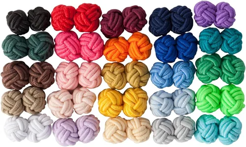 Vista 6 de Jacob Alexander Tarro de regalo, 25 pares de nudos de seda de color sólido, colección a granel, Multi