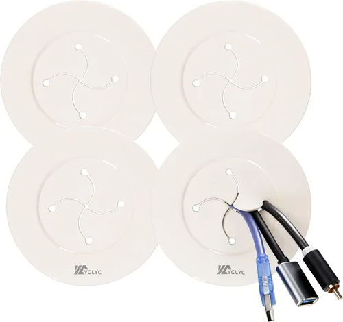 Vista 7 de Kit de pared para ocultar cables de TV de 3", YCLYC Kit grande para ocultar cables de TV montada en la pared, cubiertas de cable de TV para cables