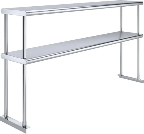 Vista 17 de AmGood Estante Doble Acero Inoxidable NSF - Muchos (30" Largo x 18" Profundo)