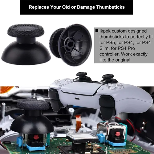 Vista 5 de IKPEK 2 Pack Analog 3D Joysticks Replacement for PS5 Controller, Joysticks Part with Repair Screwdriver Kit for PlayStation 5 DualSense Controller