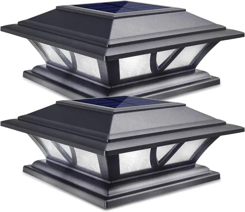 Vista 7 de Siedinlar Luces solares para postes al aire libre, 2 modos de luz LED para valla de cubierta de 4 x 4, 5 x 5, 6 x 6, decoración de patio, jardín