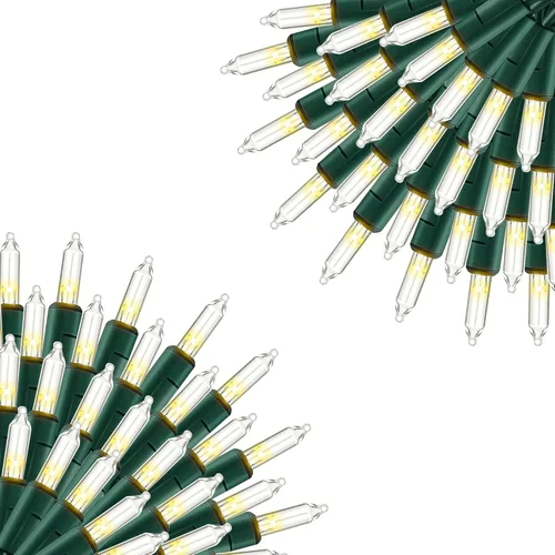 Vista 9 de Uptotop Guirnalda de luces navideñas de 100 unidades, tira de luces de 20 pies enchufables impermeables para decoraciones de fiesta de carnaval