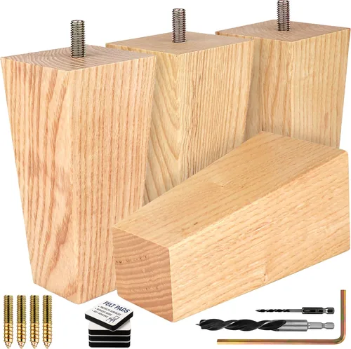 Vista 22 de Airy Abode Patas cuadradas premium de muebles en negro (kit de instalación completa) - Elige tu