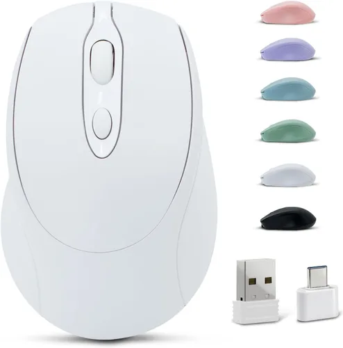 Vista 10 de Ratón Bluetooth, inalámbrico recargable para portátil/iPad/MacBook Pro/Air, mouse silencioso portátil delgado para Surface Pro/PC/Lenovo/Samsung