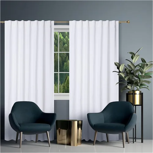 Vista 9 de HOMIDATE Juego de cortinas de algodón blanco de 2 a 50 x 63 pulgadas de largo, cortinas texturizadas para dormitorio, sala de estar, cocina, paneles