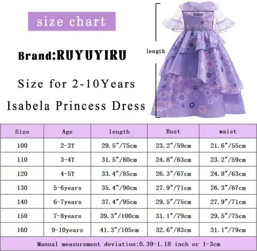 Vista 2 de Disfraz de Mirabel para niños disfraz de princesa mágica Isabela para niñas vestido de fiesta de Halloween