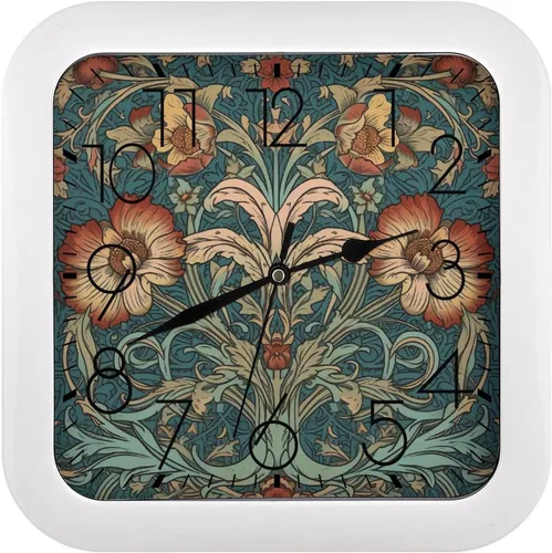 Vista 25 de 10" Square Modern Wall Clock,A Cat in Outer Space Print Kitchen Clocks Wall Battery Operated,Silent Non Ticking Unique Funny Cute Wall Clock for