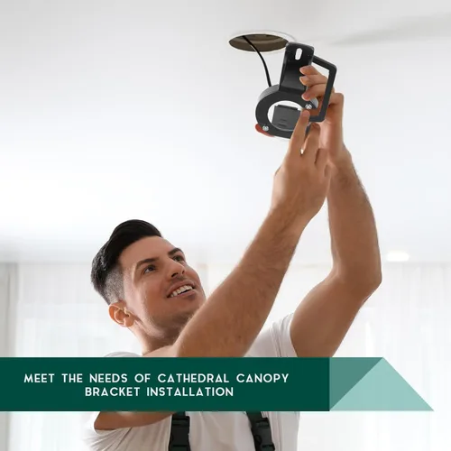 Vista 4 de Zonon 1 paquete de soporte de montaje para ventilador de techo para catedral de toldo, sala de estar, negro (sin cable)