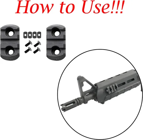 Vista 6 de Gotical Adaptador de riel de múltiples ranuras a Picatinny 3 ranuras Ploy Picatinny sección de riel tres ranuras para guardamanos 2 piezas