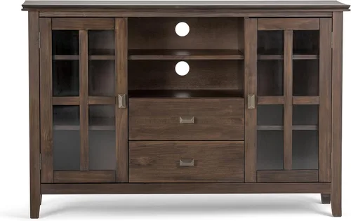 Vista 51 de SIMPLIHOME Artisan Solid Wood Wide TV Media Stand for TVs