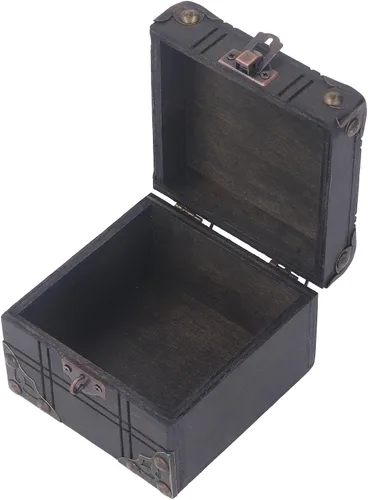 Vintage Wooden Box Retro Antique Decorative Jewelry Storage Box with Lock for Home Decor Photography Props Packaging Composite Wood Alloy 11x11x8cm