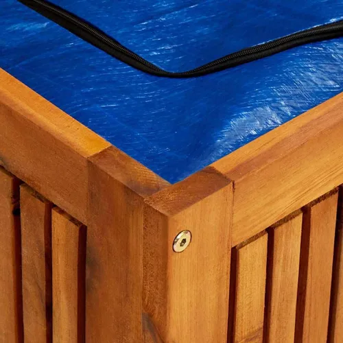 Vista 6 de vidaXL Caja de almacenamiento de madera para exteriores con tapa de elevación de gas, baúl de terraza con bolsa impermeable con cremallera