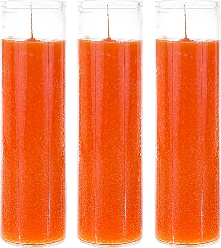 Vista 10 de Mega Candles 1 vela de oración devocional de vidrio de 7 colores sin perfume, vela de cera vertida a mano de 2 x 8 pulgadas, santuario, vigilias