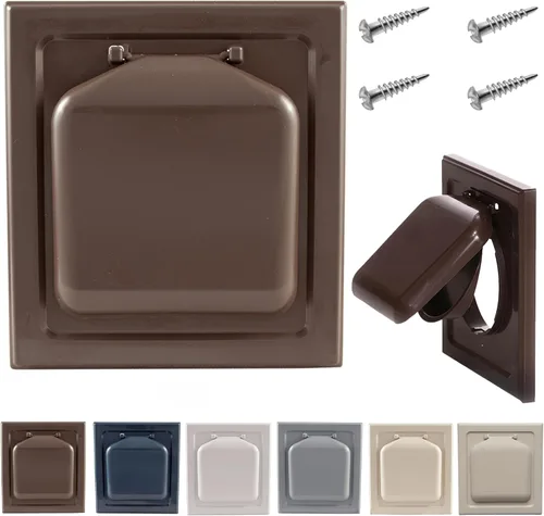 Vista 11 de NO-PEST VENT MetalGuard – Cubierta de ventilación exterior para secadora de doble puerta, 4 pulgadas, acero resistente con recubrimiento en polvo