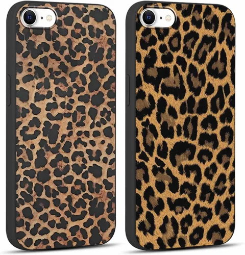 Vista 62 de Paquete de 2 fundas de teléfono con bonito estampado de guepardo para iPhone 7/8/SE 2020 / SE 2022 de 4.7 pulgadas, diseño de leopardo de lujo