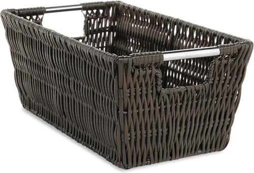 Vista 19 de Whitmor 6500-2712-BLK Rattique Canasta Negra Pequeña para Estante