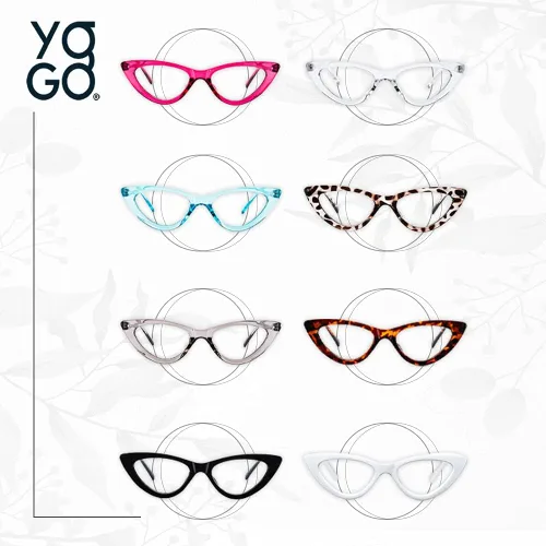 Vista 4 de Yogo Vision Reading Glasses Blue Light Blocking Cat Eye Eyeglasses Computer Readers Anti Eyestrain for Women 4 Pk