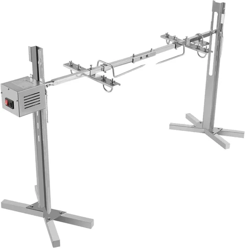 Parrilla eléctrica de asador de 53 pulgadas, kit de parrilla resistente de capacidad de 88.18 libras, motor automático de 25 W y soporte universal